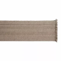 Design Imports Mushroom Variegated Fringe Table Runner