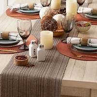 Design Imports Mushroom Variegated Fringe Table Runner