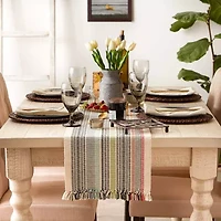 Design Imports Variegated Mediterranean Fringe Table Runner
