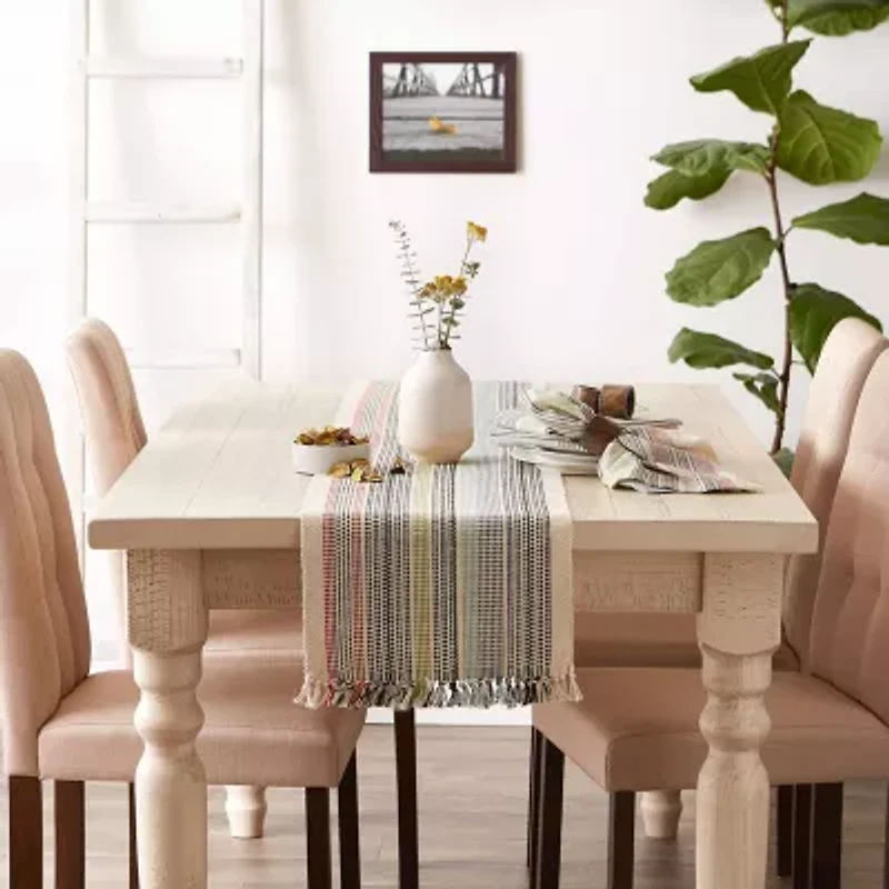 Design Imports Variegated Mediterranean Fringe Table Runner
