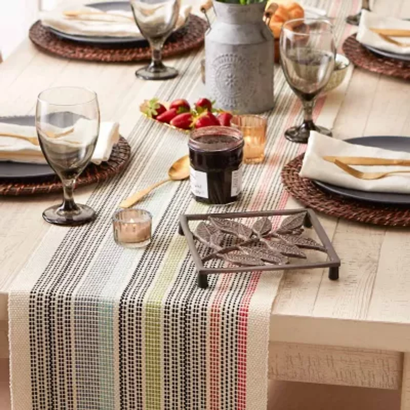Design Imports Variegated Mediterranean Fringe Table Runner
