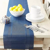 Design Imports Nautical Blue Pvc Doubleframe Table Runner