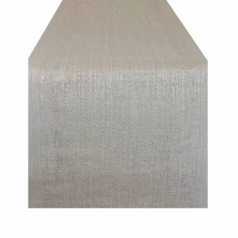 Design Imports Space-Dyed Gray Pvc Table Runner