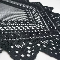 Design Imports Black Nordic Lace Table Runner