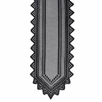 Design Imports Black Nordic Lace Table Runner