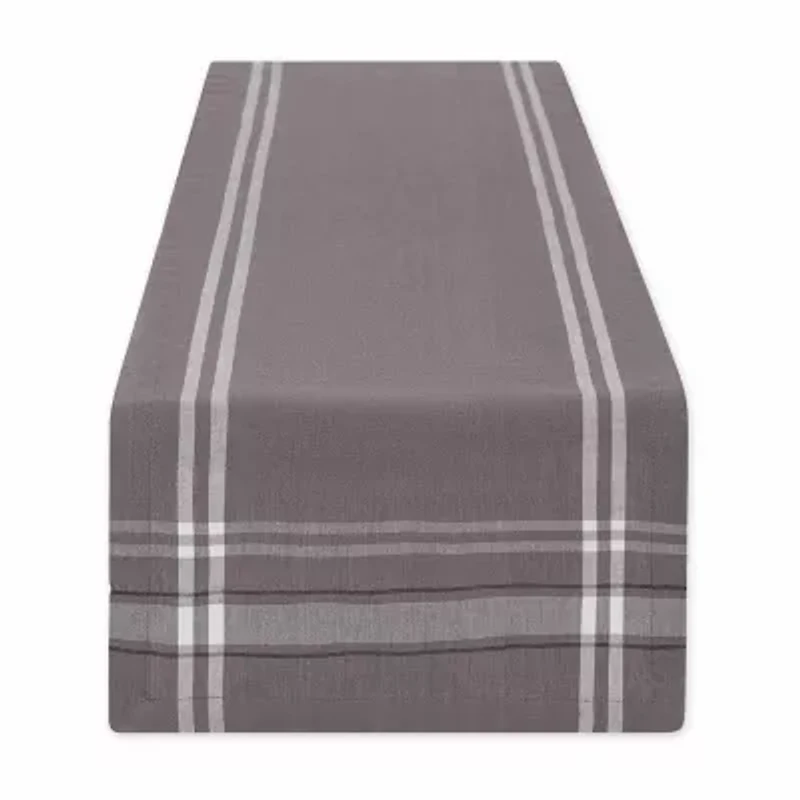Design Imports Gray French Stripe Table Runner