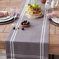Design Imports Gray French Stripe Table Runner
