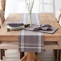 Design Imports Gray French Stripe Table Runner
