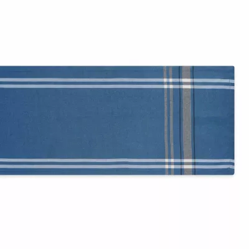 Design Imports Blue Chambray French Stripe Table Runner