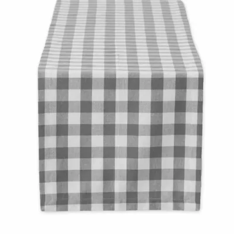Design Imports Gray/White Checkers Table Runner
