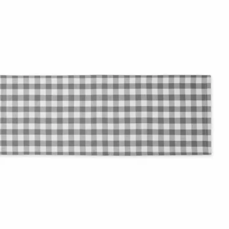 Design Imports Gray/White Checkers Table Runner