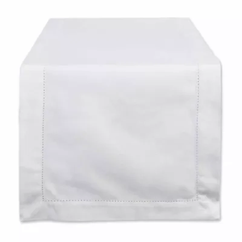 Design Imports Off-White Hemstitch Table Runner