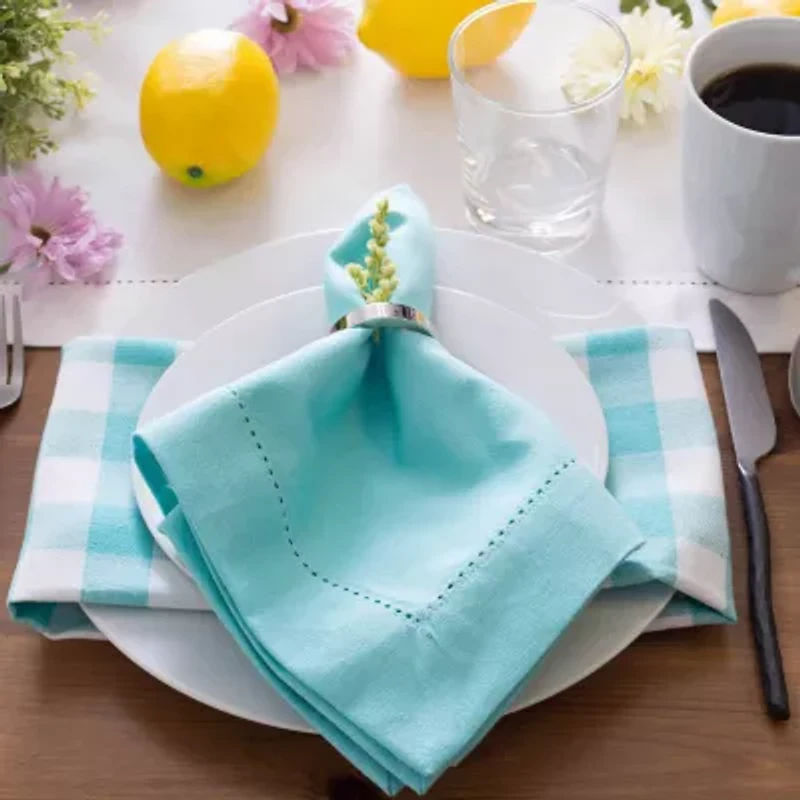 Design Imports Off-White Hemstitch Table Runner
