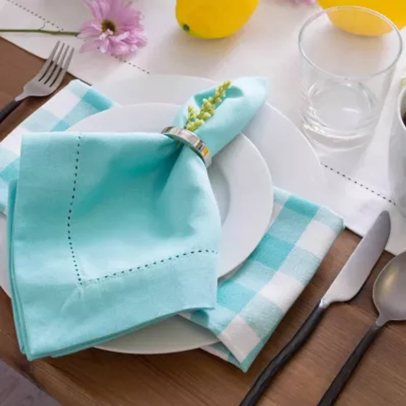 Design Imports Off-White Hemstitch Table Runner