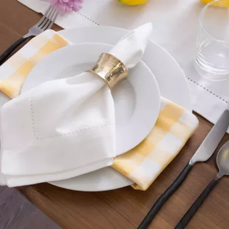 Design Imports Off-White Hemstitch Table Runner