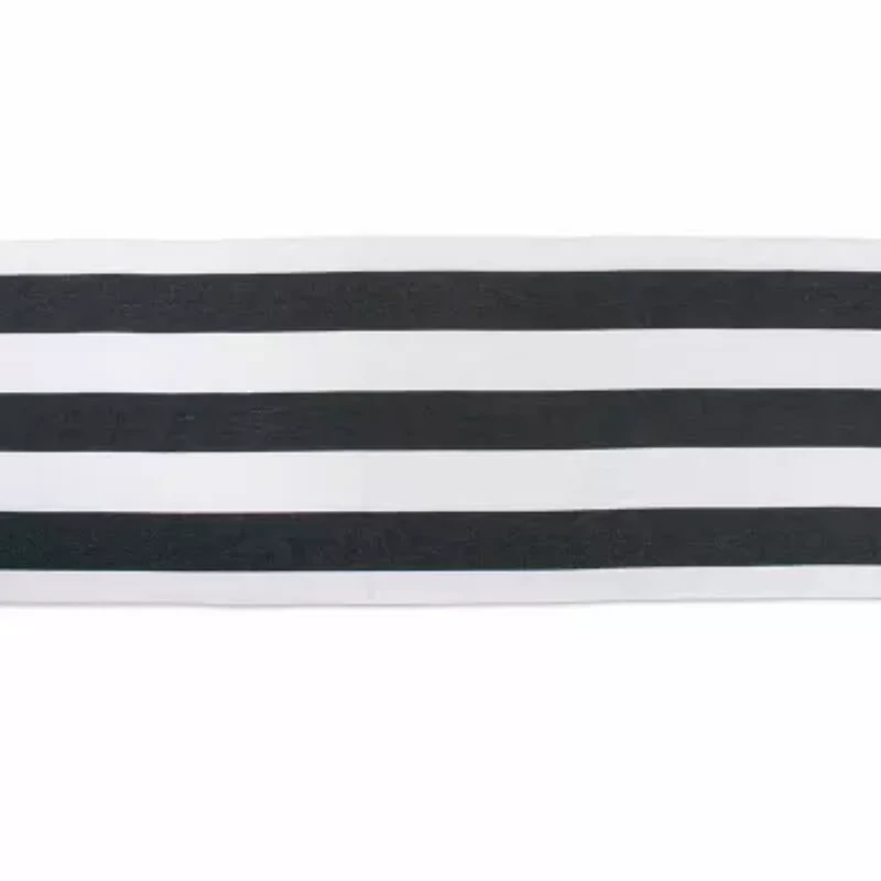 Design Imports Black/White Dobby Stripe Table Runner