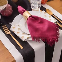 Design Imports Black/White Dobby Stripe Table Runner