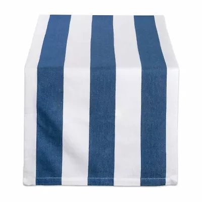 Design Imports Navy/White Dobby Stripe Table Runner