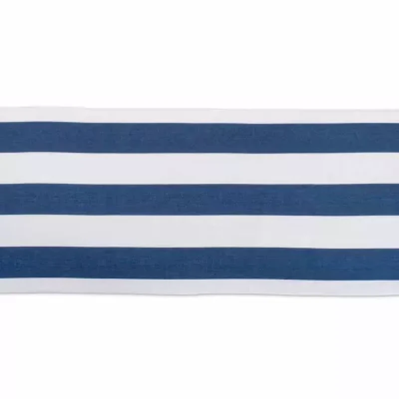 Design Imports Navy/White Dobby Stripe Table Runner