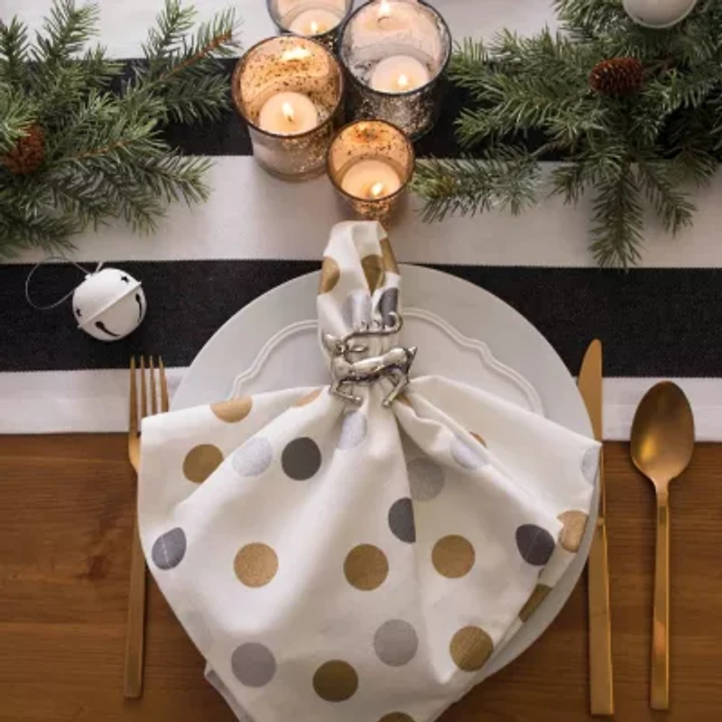 Design Imports Navy/White Dobby Stripe Table Runner