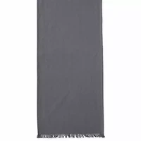 Design Imports Gray Solid Heavyweight Fringed Table Runner