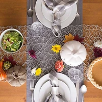 Design Imports Gray Solid Heavyweight Fringed Table Runner
