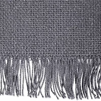 Design Imports Gray Solid Heavyweight Fringed Table Runner
