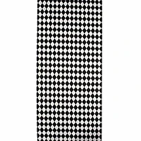 Design Imports Black And Cream Harlequin Print Table Runner