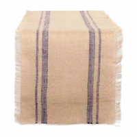 Design Imports Mineral Double Border Burlap Table Runner