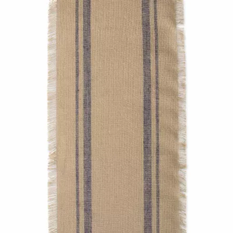 Design Imports Mineral Double Border Burlap Table Runner