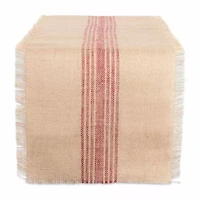 Design Imports Mineral Middle Stripe Burlap Table Runner