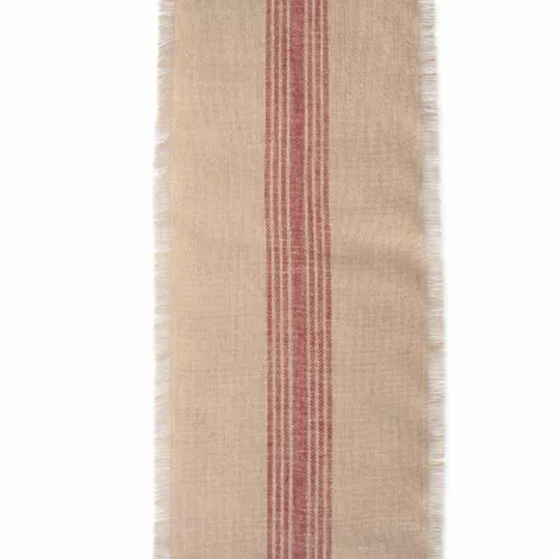 Design Imports Mineral Middle Stripe Burlap Table Runner