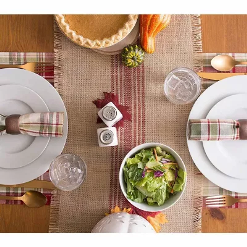 Design Imports Mineral Middle Stripe Burlap Table Runner