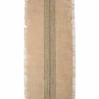 Design Imports Mineral Middle Stripe Burlap Table Runner