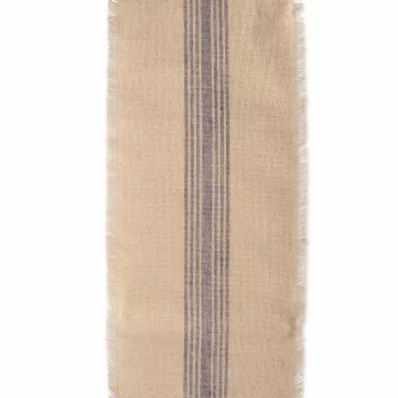 Design Imports Mineral Middle Stripe Burlap Table Runner