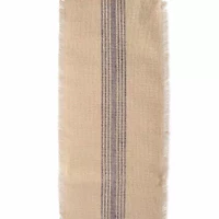 Design Imports Mineral Middle Stripe Burlap Table Runner