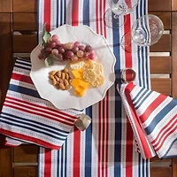 Design Imports Patriotic Stripe Outdoor Table Runner