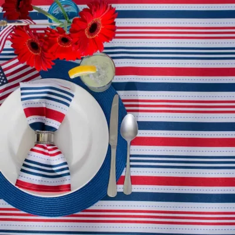 Design Imports Patriotic Stripe Outdoor Table Runner