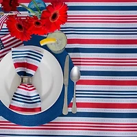 Design Imports Patriotic Stripe Outdoor Table Runner