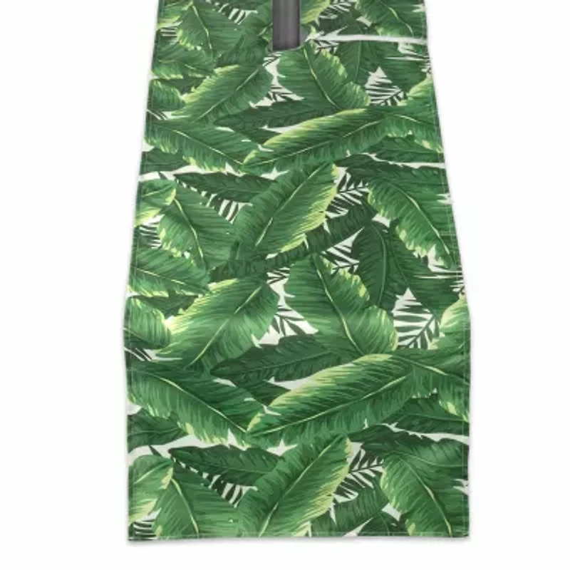 Design Imports Banana Leaf Outdoor  With Zipper Table Runner
