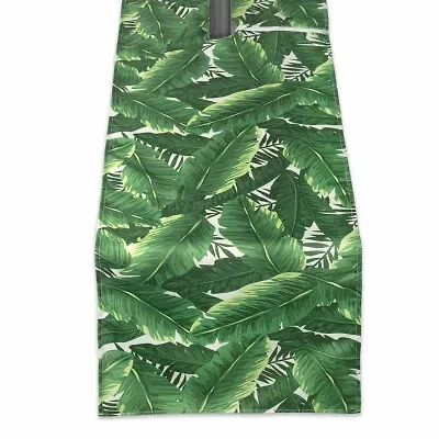 Design Imports Banana Leaf Outdoor  With Zipper Table Runner
