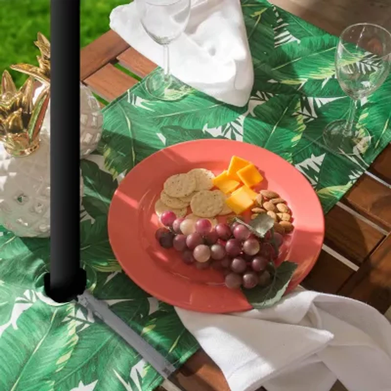 Design Imports Banana Leaf Outdoor  With Zipper Table Runner