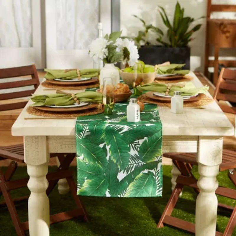 Design Imports Banana Leaf Outdoor Table Runner