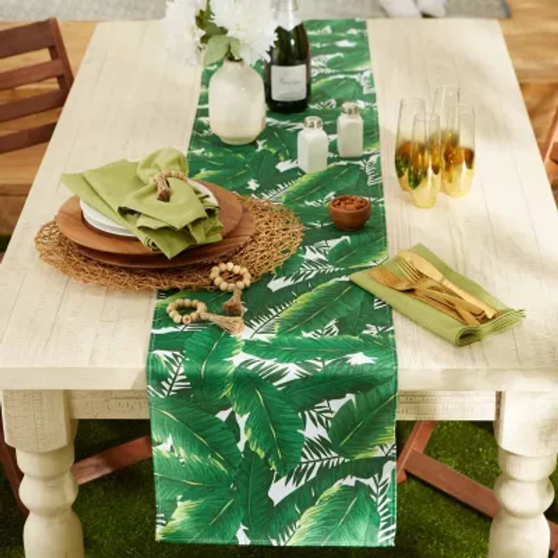Design Imports Banana Leaf Outdoor Table Runner
