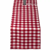 Design Imports Red Check Outdoor  With Zipper Table Runner
