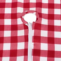 Design Imports Red Check Outdoor  With Zipper Table Runner