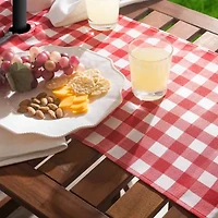 Design Imports Red Check Outdoor  With Zipper Table Runner