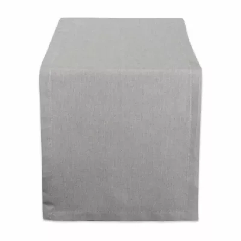 Design Imports Gray Solid Chambray Table Runner