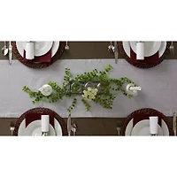 Design Imports Gray Solid Chambray Table Runner