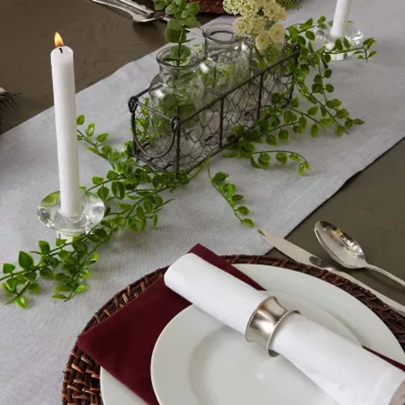Design Imports Gray Solid Chambray Table Runner